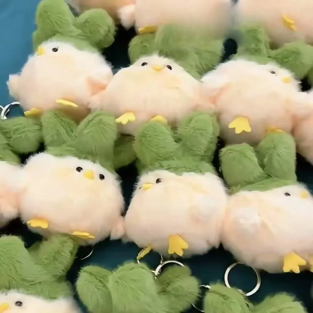 

Anime Style 11cm Garlic Bird Plush Pendant Press To Sound Mini Pendants Decoration Cute Soft Plush Keychain Car Key