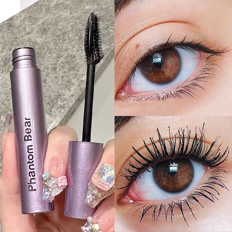 Mascara in fibra di seta 5D duraturo naturale impermeabile ad asciugatura rapida non fiorito nero marrone viola mascara bellezza degli occhi trucco cosmetico