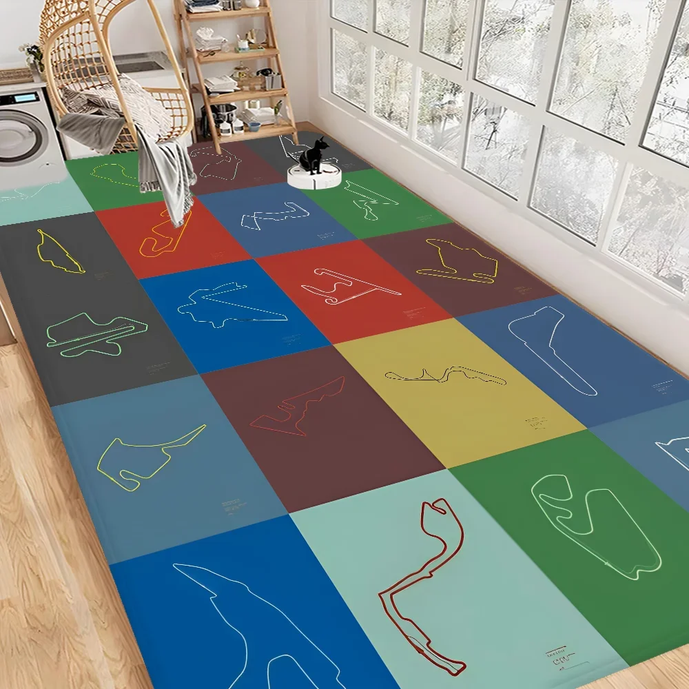 F1 Track Floor Mat Nordic Style Bedroom Living Room Doormat Home Balcony Anti-Slip Bedside Mats