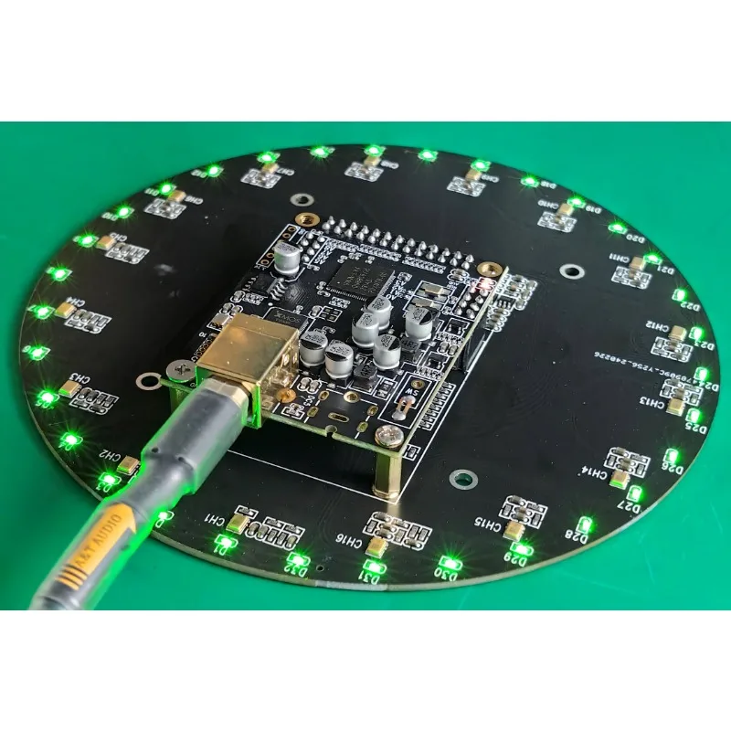 USB sound card ring 16-way microphone array 32 LED direction indication consultation before shooting
