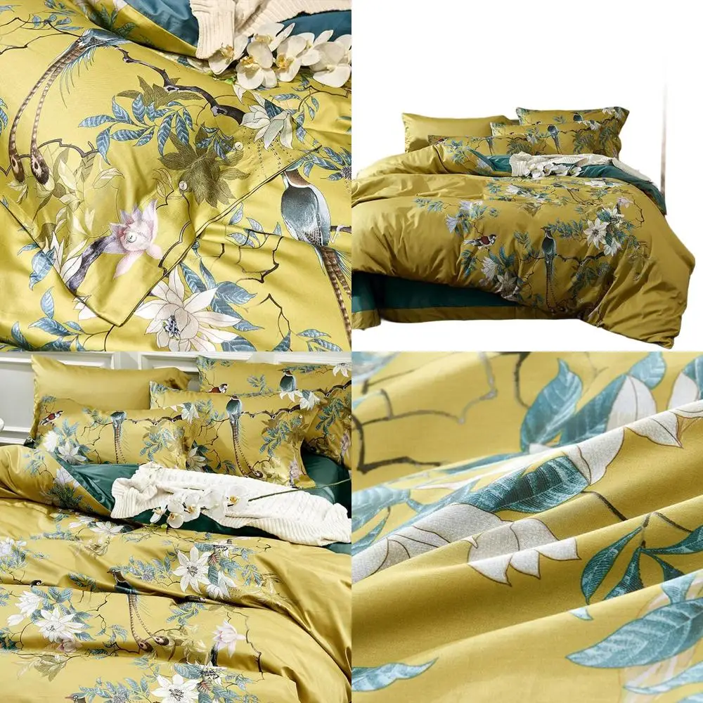 

Комплект пододеяльников King Size с цветочным принтом и застежкой-молнией, мягкий хлопок, дышащий, легкий уход для мужчин и женщин