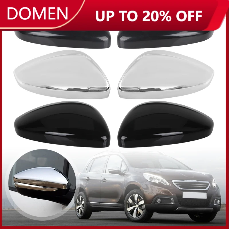 

Left Right Door Rearview Mirror Cover Housing Side Wing Mirror Cap for Peugeot 208/2008 2012 2013 2014 2015 2016 2017 2018 2019