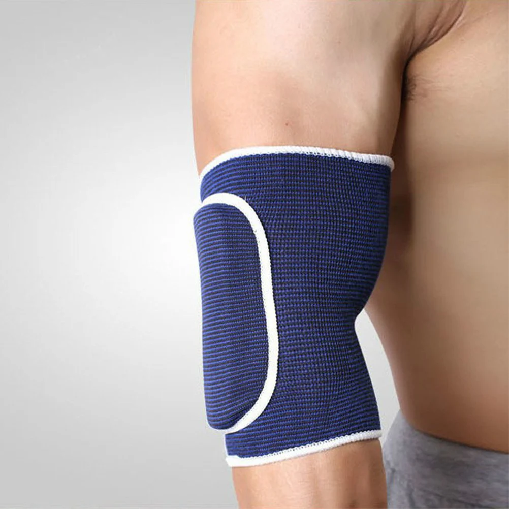 

Thickened Elbow Guard Sport Pads Basketball Padded Compression Sleeve Sports Supports Blue Braces Man