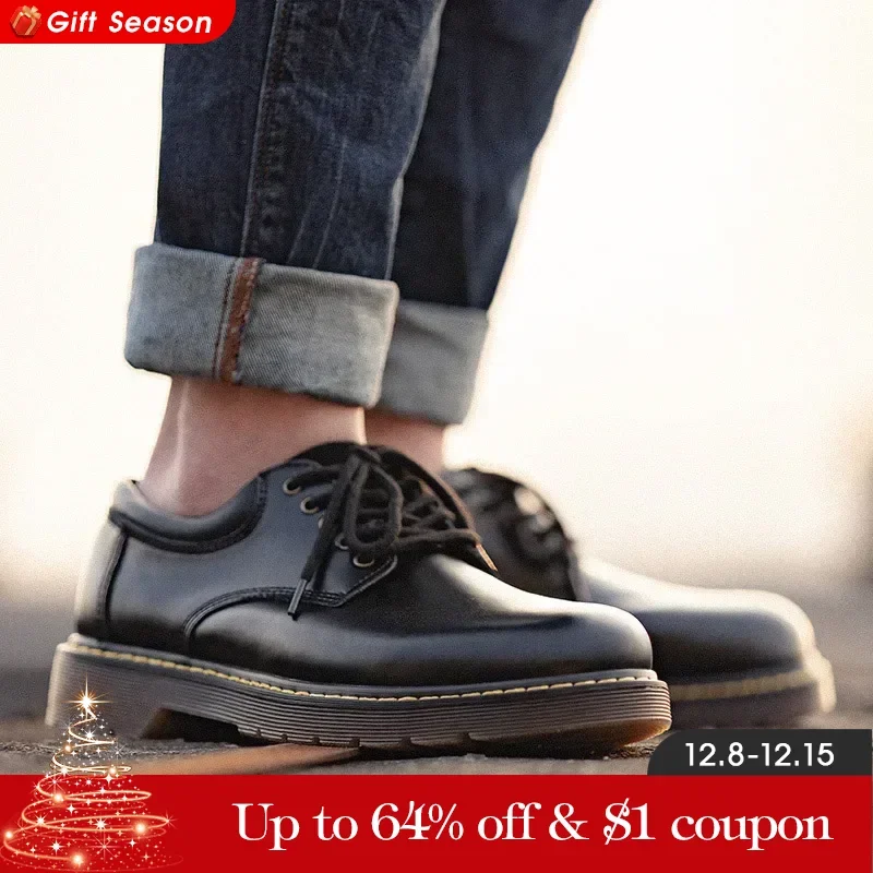 Maden Leather Platform Shoes for Men Black Outsdoor Italian Formal Boots Original Designer Ankle Boots Casual Business Shoes