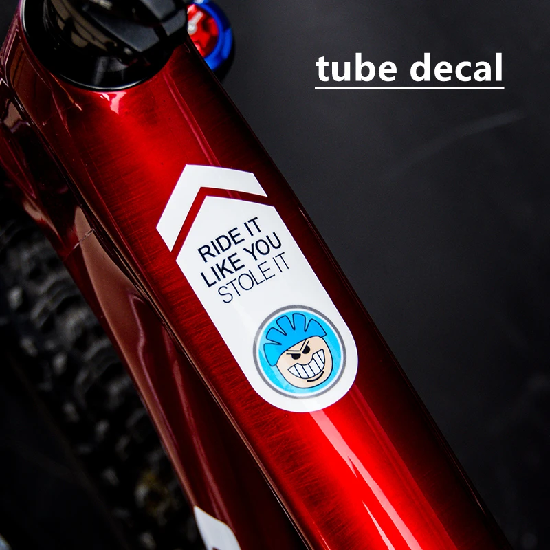 Bicycle tube sticker DIY funny warning decals for bike frame mountain bicycle decorative films waterproof decal