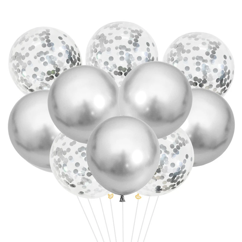 Ballons en latex pour fête préChristophe, or, argent, rose, métal, révélation du sexe, fête des mères, décorations de fête de mariage, 10 pièces