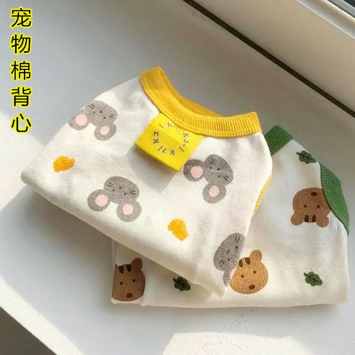 

Spring and Autumn New Style Internet Celebrity Ins Style Pet Dog Clothes Teddy Bichon Pomeranian Schnauzer Velvet Cotton Vest