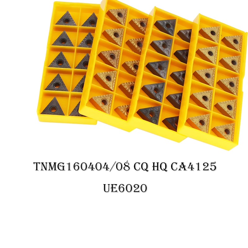 10 Chiếc TNMG160408 TNMG160404 TNMG160404R TNMG160408R CQ HQ VP15TF UE6020 US735 TF IC907 Carbide Dụng Cụ Xoay Kim Loại Tiện Phần