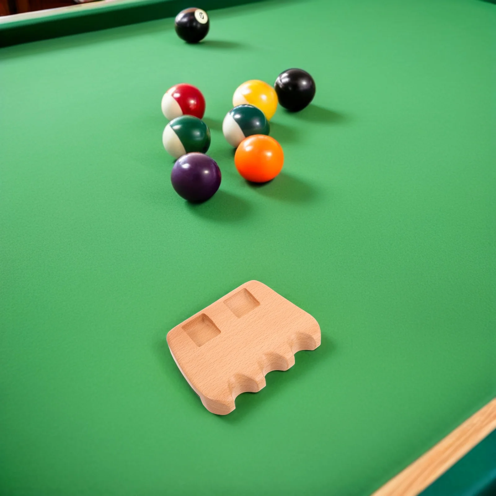 

3-Cue Solid Wood Pool Cue Rack Portable Billiard Stick Holder Game Room Pool Table Accessories Cue Stick Holder