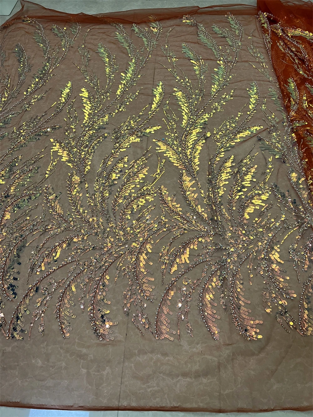 

2026 High Quality African Nigerian Tulle Lace Fabric Embroidery Sequins French Guipure Fabric for Party/Wedding Dresses 5 Yards