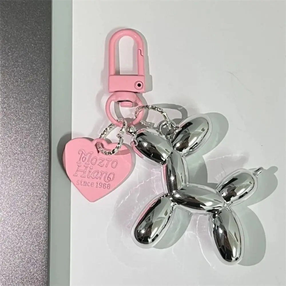 Acrylic Puppy Balloon Keychain Heart Colorful Balloon Acrylic Dog Keyring Plating Y2K Dog Balloon Keychain Backpack Decor