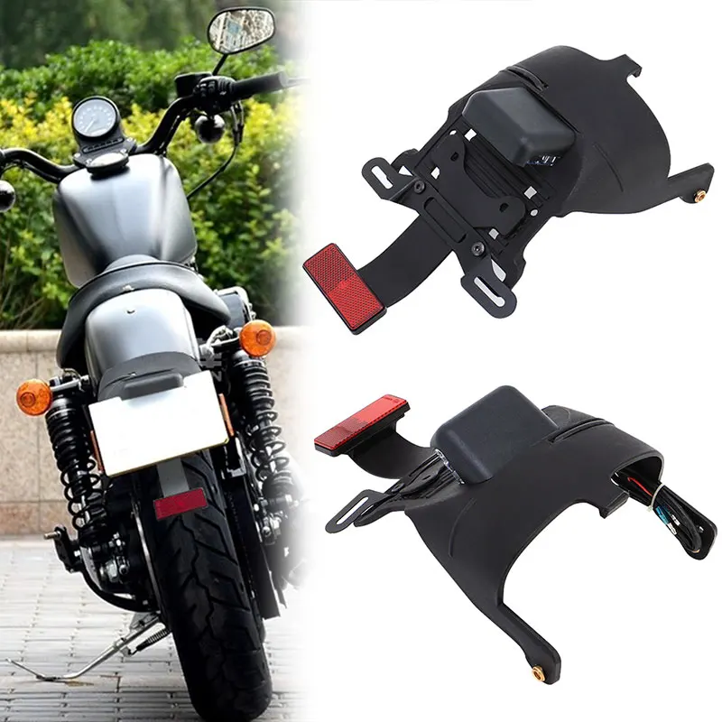 

Motorcycle LED Rear Fender License Plate Bracket Mount Holder Brake Reflective Light For Harley Sportster XL1200 XL883 2004-up