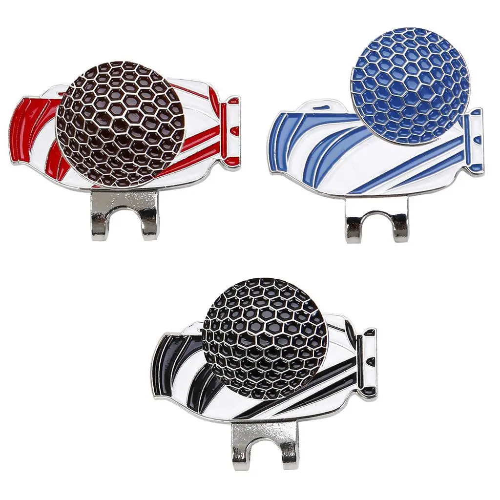 

Golf Hat Clip with Magnetic Golf Ball Marker Golf Cap Clip With Golf Bag Pattern Design Belt Tie Decoration