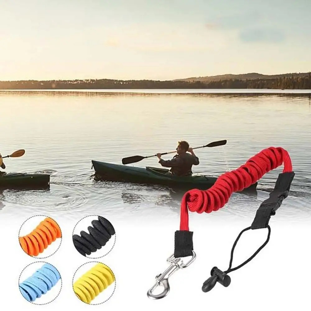 Kayak Canoe Inflatable Boat Paddle Elastic Coiled Leash Cord Oar Rope Tether Cuerda De Remo De Kayak