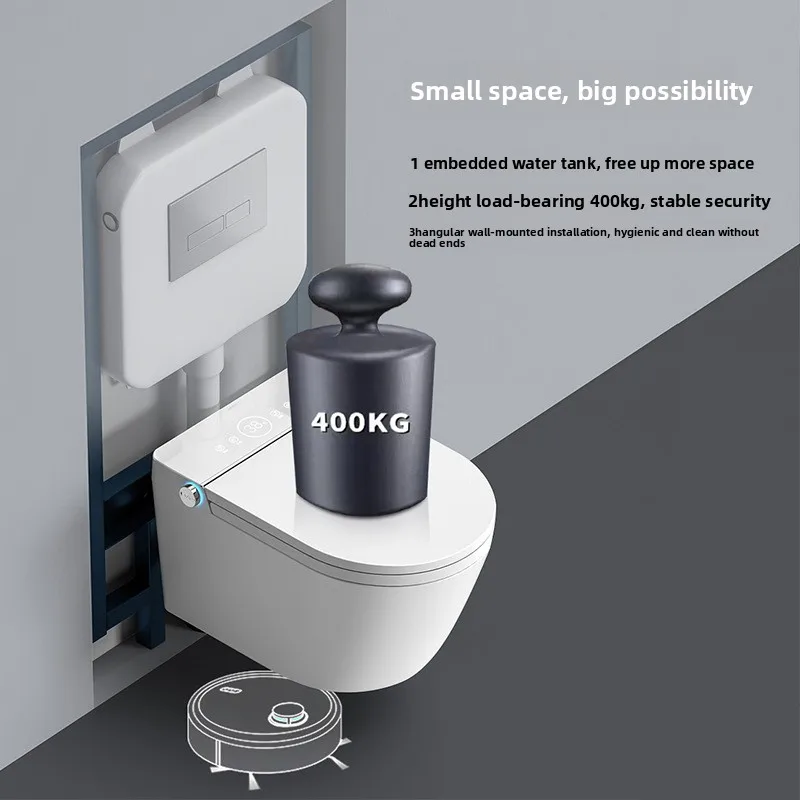 โถสุขภัณฑ์ติดผนังอัจฉริยะขายดี แบบติดผนังพร้อมถังเก็บน้ำในตัว ระบบ S-Trap ผลิตที่เฉาโจว สำหรับส่งออก แบบแขวนผนัง