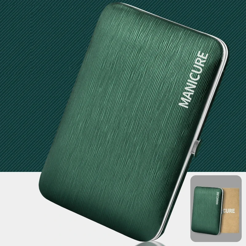 스테인레스 스틸 네일 커터 세트, 접이식 가방 포함, 매니큐어 키트, 가위 메이크업, 미용 도구, 8-18 개/세트