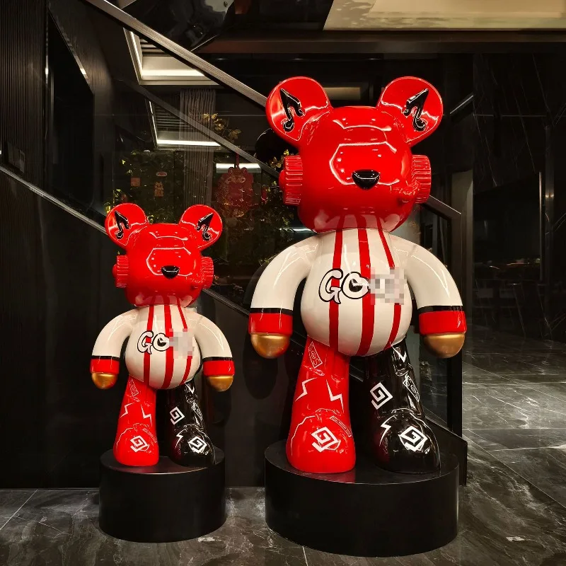 

Creative painted space bear floor ornament living room TV cabinet next to sofa live stream home decoration piggy bank