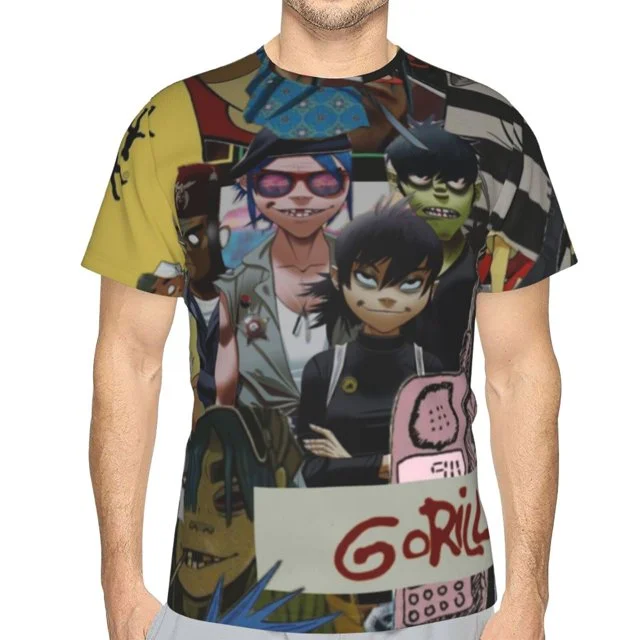 Popular Virtual Rock Band Gorillaz T-shirt 3D Print Men Women Hip-hop Short Sleeve Tee Shirt Fashion Streetwear Kid Top Clothing