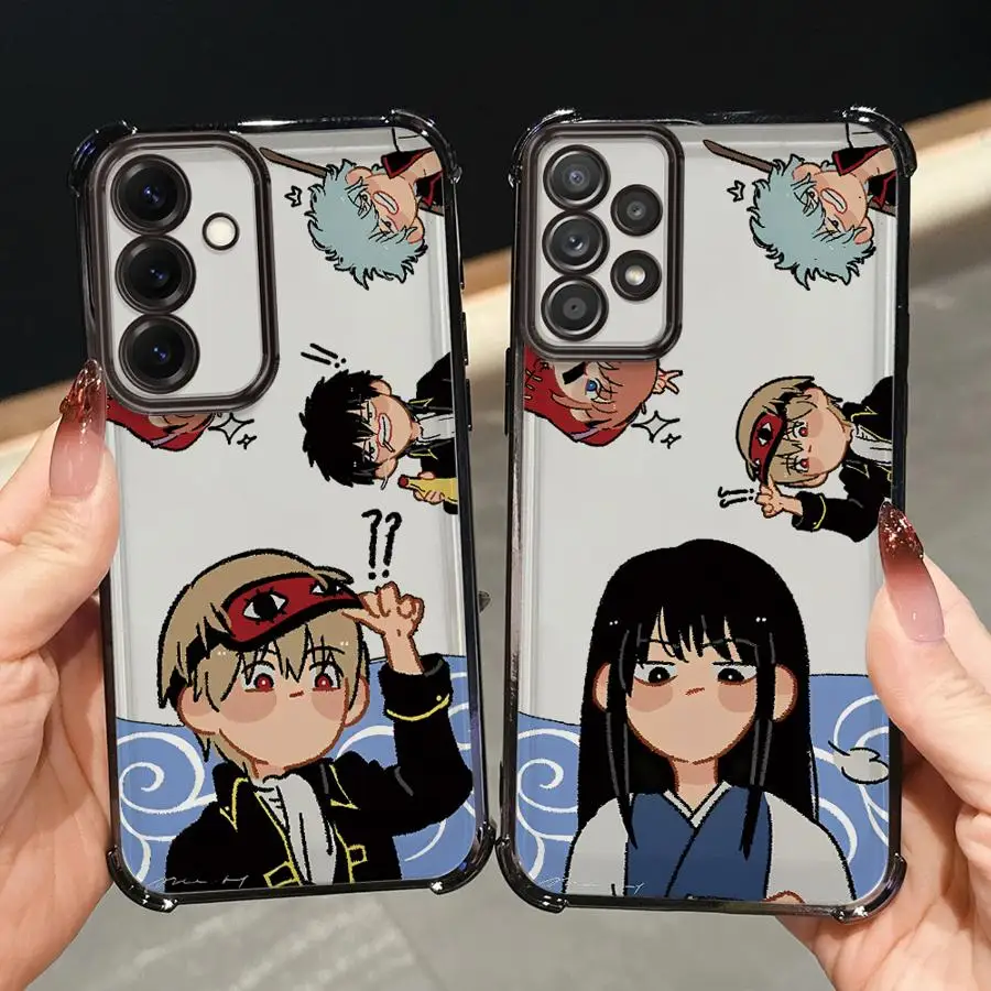 أنيمي جين تاما حافظة لهاتف سامسونج جالاكسي A35 A36 A24 A15 A13 A16 A21s A25 A33 A26 A52 A17 غطاء ناعم