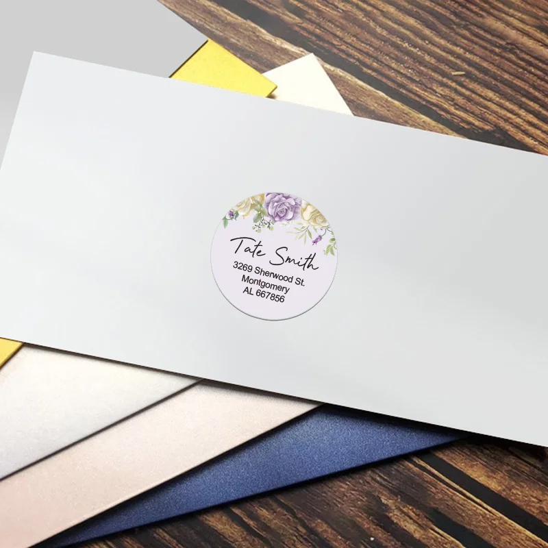 ملصقات عناوين مخصصة مقاومة للماء - ملصقات زهور الأقحوان للأعمال/العبوات/البطاقات، مادة صديقة للبيئة مقاومة للتمزق #3