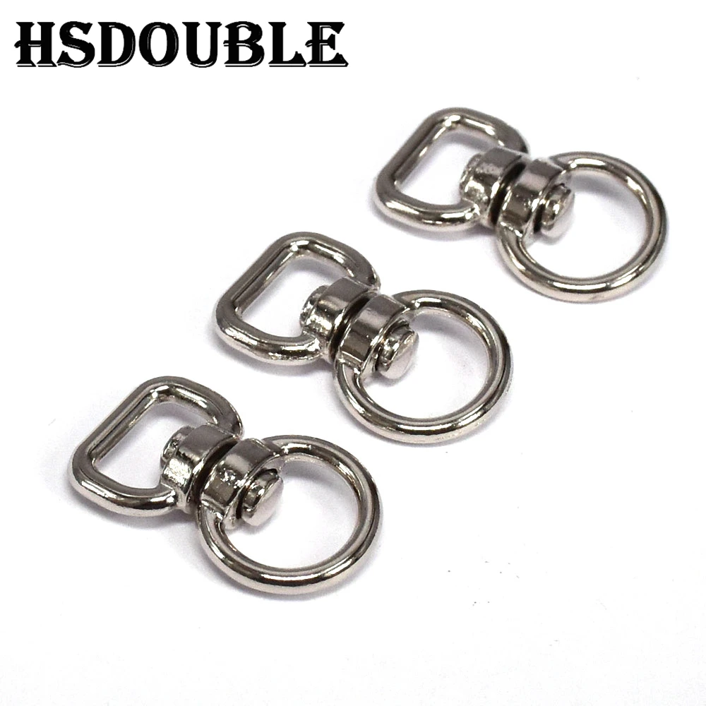 10 Pcs/Pack Silver Metal Swivel Hook Clasp Key Chains Keyrings Connectors For Lanyards Paracord Handbag Bag Parts