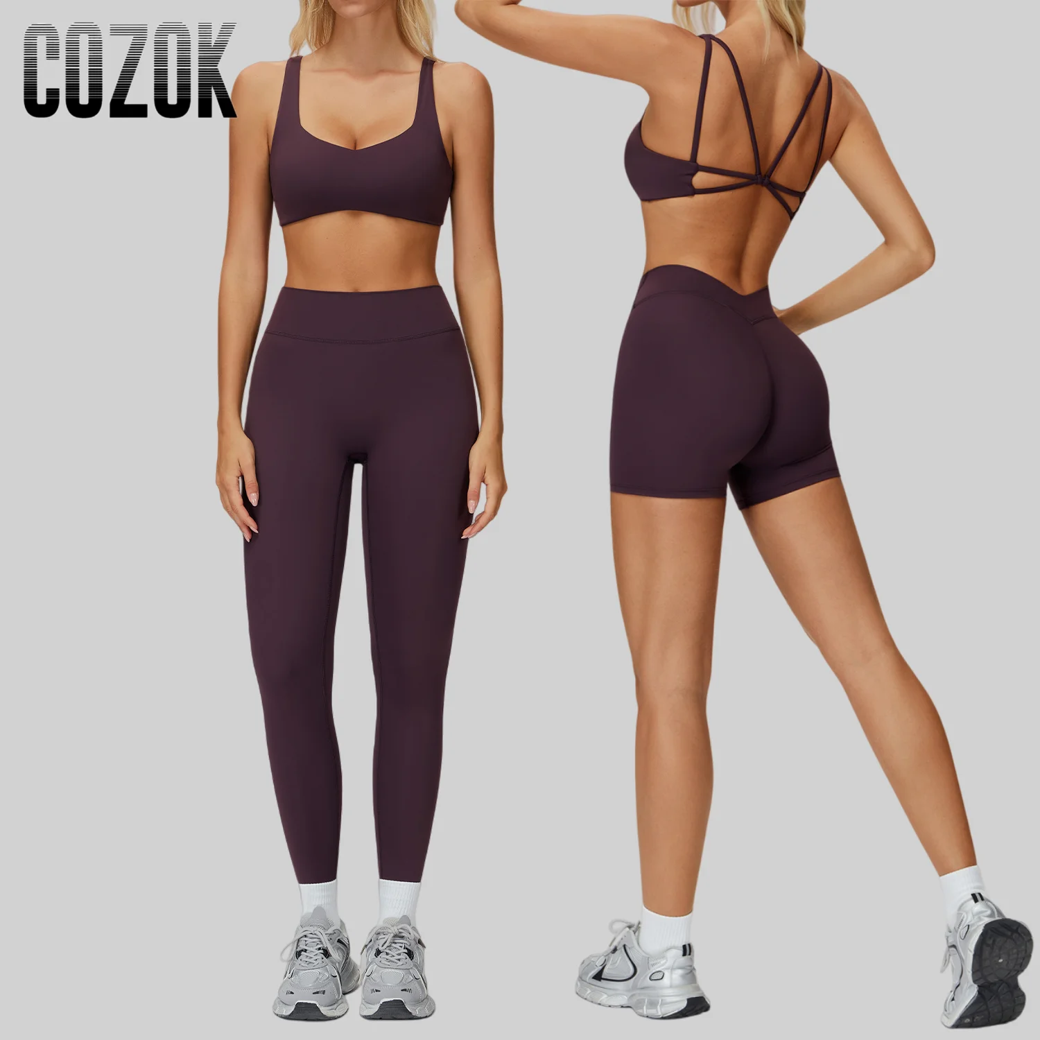 

2PCS Yoga Set Women Quick Dry Gym Clothes Sports Suit Beauty Back Sports Bra High Waist Yoga Pants Outdoor Running Fitness Wear