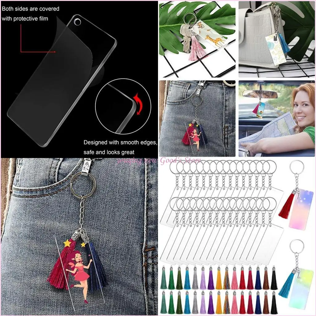 

57QA Acrylic Keychain Blanks Bulk Acrylic Ornament Blanks for Vinyl Valentine's Day