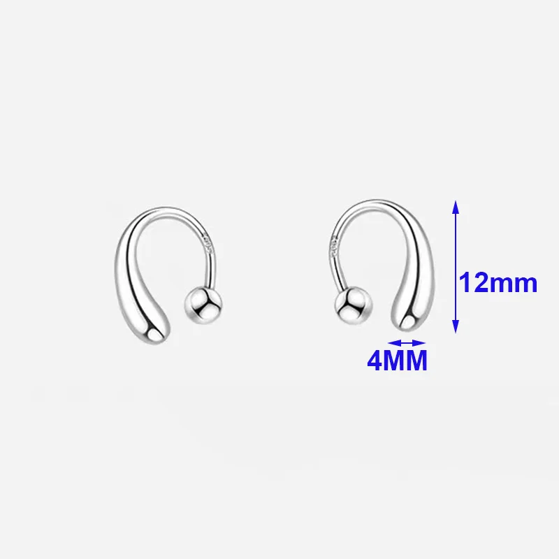 925 Sterling Silver Water Droplet Bead Screw Stud Earrings For Women Party Classic Fine Jewelry Light Luxury Accessories