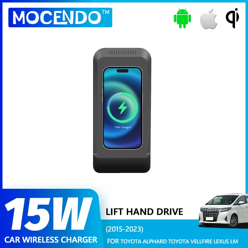 

Car Wireless Charger Fast Charging Phone Charger Auto For Toyota Alphard 2015-2023 Toyota Vellfire 2019-2023 Lexus LM car charge
