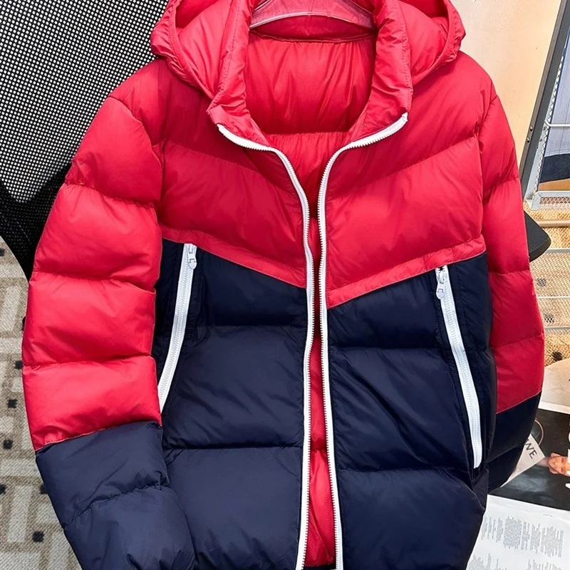 

Men's down Cotton Jaet Hooded Color Blo Spor Casual Bread Sle Coat Warm Long Sve Youth Trendy Winter Outerwear