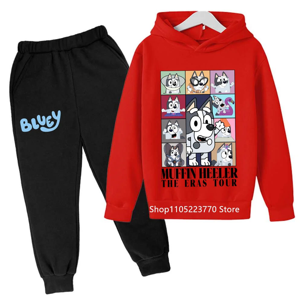 

Fall Winter Bluey Kids Hoodie Set Warm Sweatshirt Breathable Casual Outfit Perfect for Boys Girls Daily Use