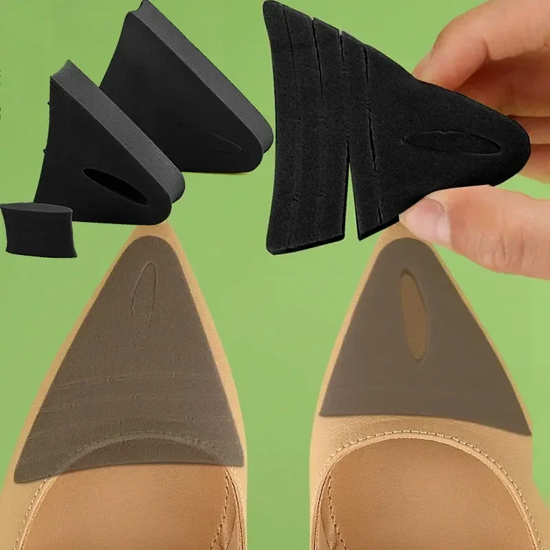 여성용 하이힐 통증 완화용 소프트 토 플러그 신발 속창, 앞발 쿠션 스폰지, 앞발 패드, 사이즈 조절 가능 인솔