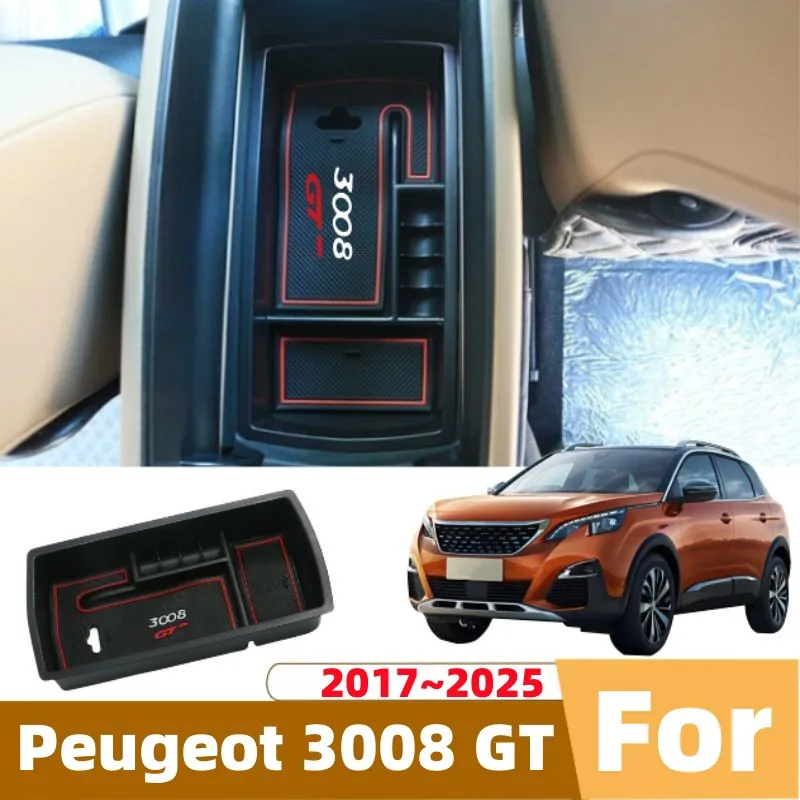 

For Peugeot 3008 GT 2017~2024 2025 Armrest Hidden Case Wallet Keys Card Storage Box For A Neat And Tidy Car Interior Accessories