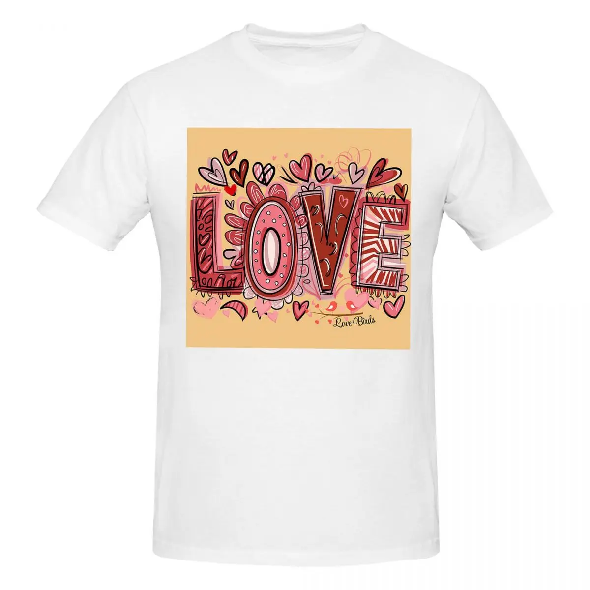 

Мужская футболка на День святого Валентина с изображением птиц, забавные футболки больших размеров, мужские хлопковые футболки с круглым вырезом, короткие летние мужские футболки