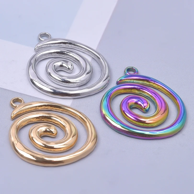 5Pcs Fashion Spiral Swirl CharmsVortex Circle Pendants for Necklace Bracelet Earring Jewelry Making Handmade Findings Wholesale