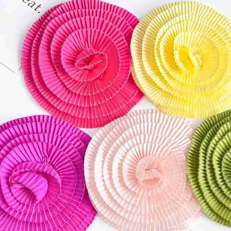 New style shoulder collar exaggerated big flower pleated flower cloth pressed pleated craft flower diy clothing accessories