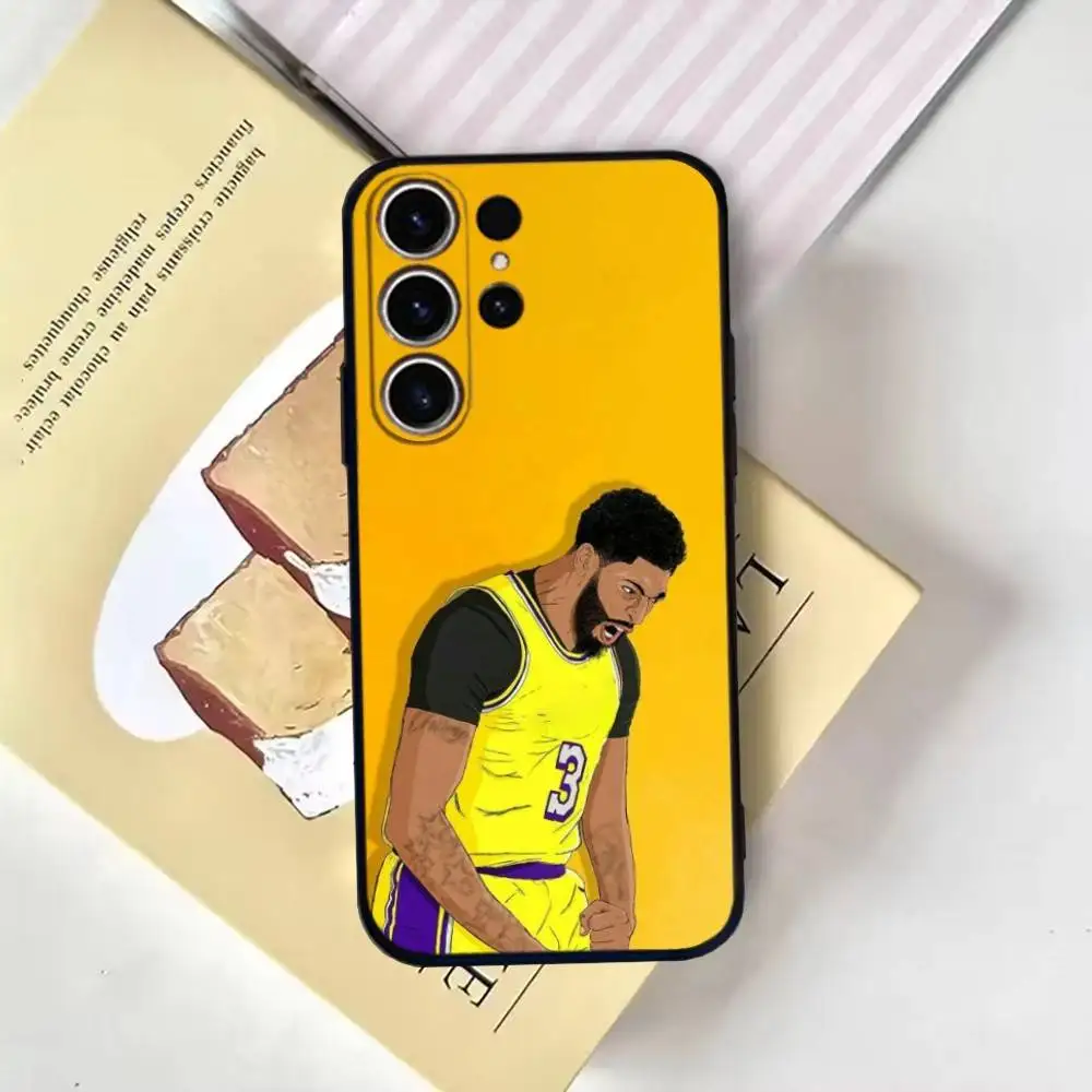 حافظة هاتف كرة السلة A-Anthony Davis لهاتف SamsungS25,24,21,22,23,30,Ultra,20,Plus,Fe,Lite,Note,10,9,Soft Black Cover