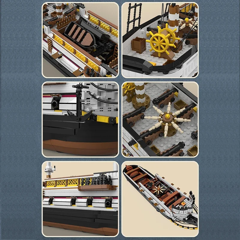 

3555pcs Endeavour Sailing Ship Building Blocks Desktop Ornament Assemble Puzzle Classic Ship Model Bricks Toys for Adults Gifts