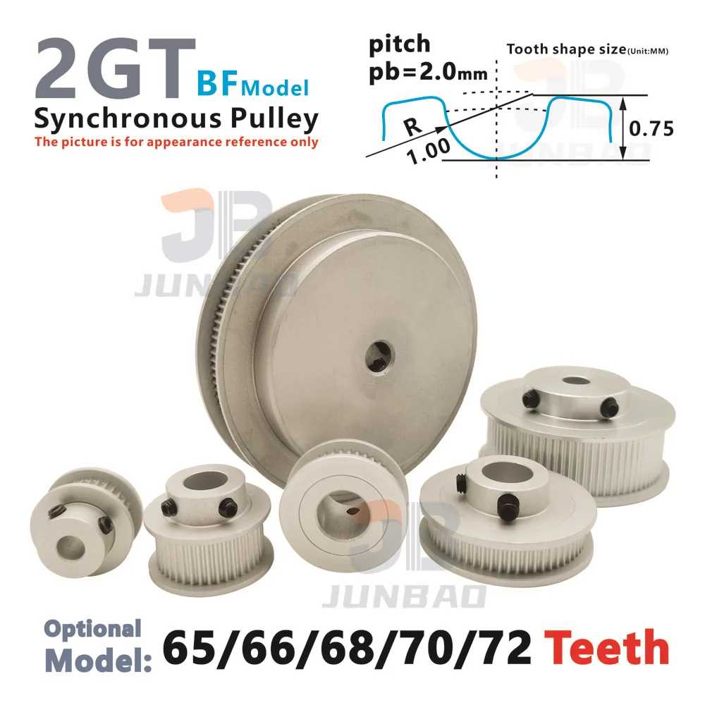 

2GT 65 66 68 70 72 Teeth Synchronous Pulley Belt Width 6 10 MM Bore 5 To 15 MM GT2M Drive Part Drive Wheel 3D Printer Parts