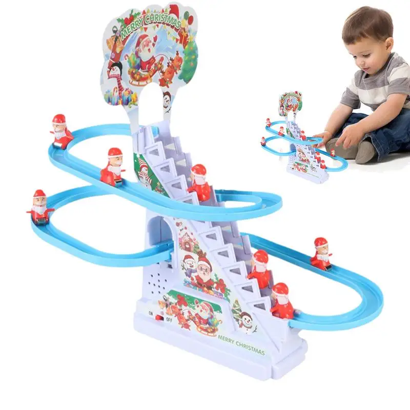 Electric Santa Climbing Toys Stair Climbing Toy Electric Toys Santa Climbing Game Educational Toys Christmas Slide With Lights &