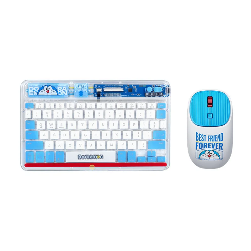 Doraemon Keyboard Mouse Combos Cute Cartoon Animation Girly Heart Home Office Portable Wireless Keyboards Mouse Gift