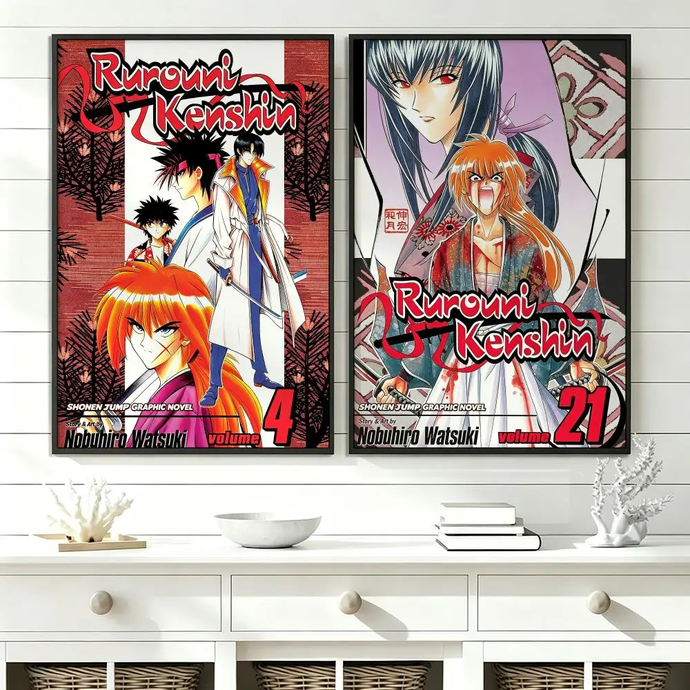 anime Rurouni Kenshin Poster Poster HD Trendy SelfAdhesive Wall Art Print For Living Room Bedroom Dorm Office Home Gift
