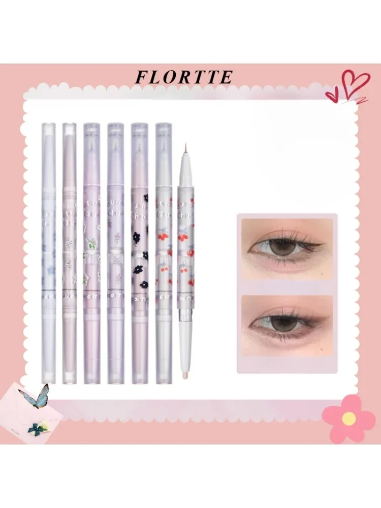 Flortte Doppelkopf Lidschatten Eyeliner Text marker Glitter für Augen wasserdicht profession elle Augen Make-up