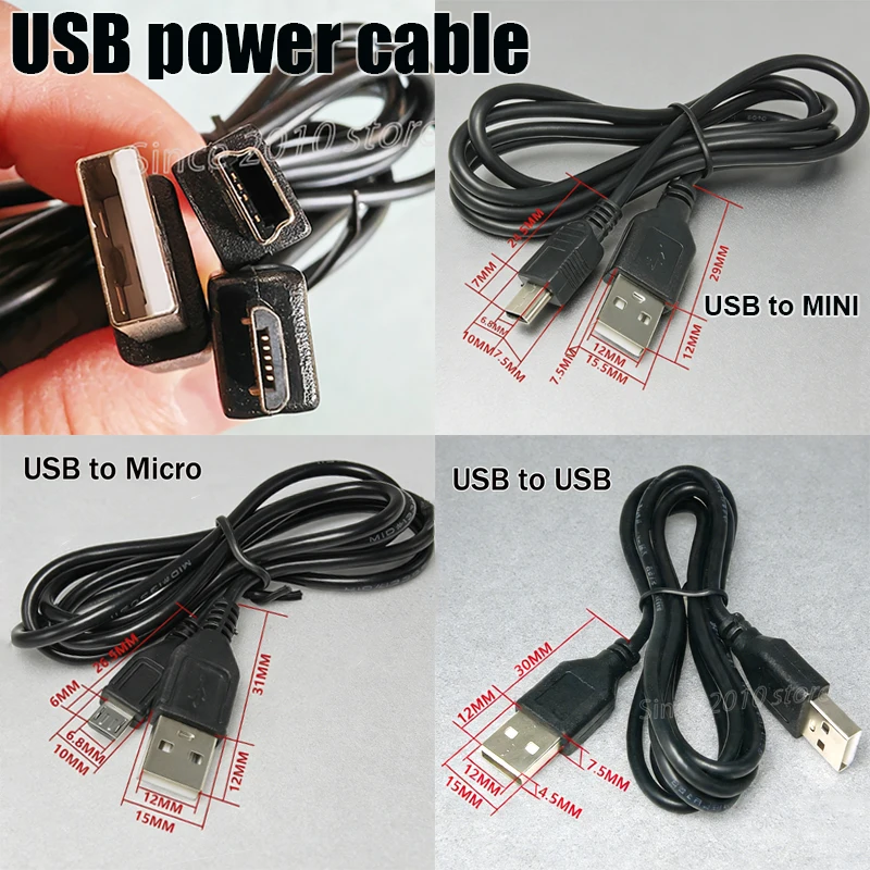 (100/120CM) USB To USB/micro/mini Power Charging Cable Adapter Cable Connection Cable Power Supply Cable Suitable For PS3/MP3-4