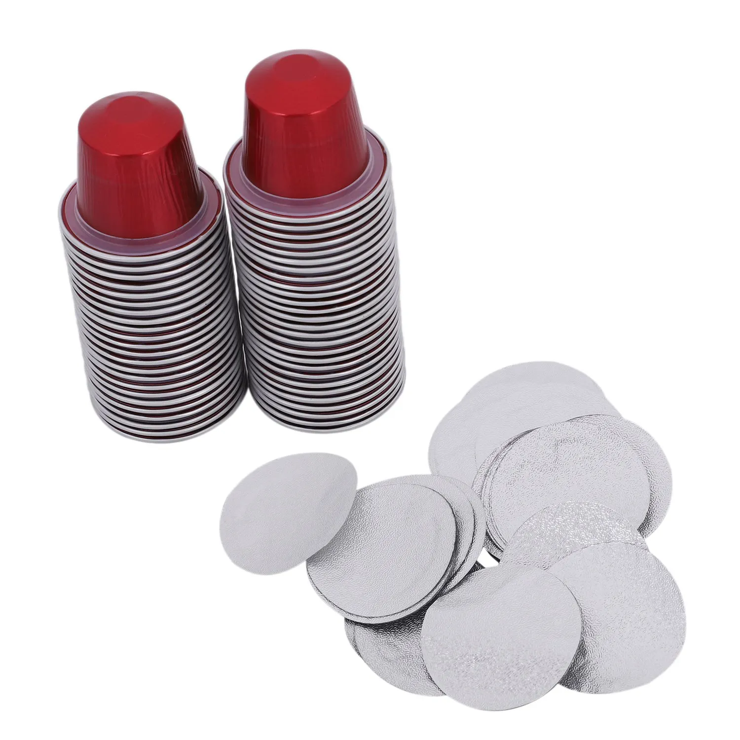 AT05-50 Juego de cápsulas de café recargables desechables para Nespresso, para máquina de café automática Nescafé, paquete de alimentos para café