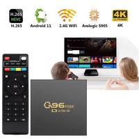 Factory Q96 MAX Smart TV Box 2.4G WIFI Set Top Box Android 10.0 Media Player Amlogic 905L2 Quad Core Smart TV Box 1GB 8GB X96Q