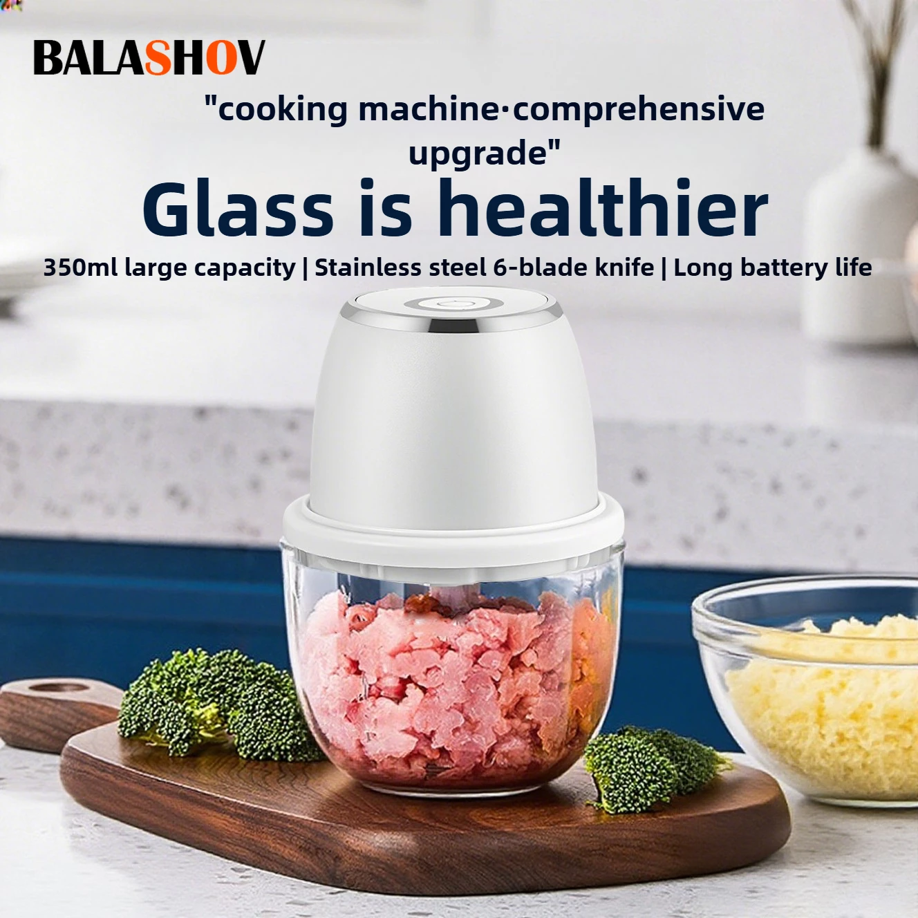 350ml USB Electric Mini Food Chopper & Garlic Masher