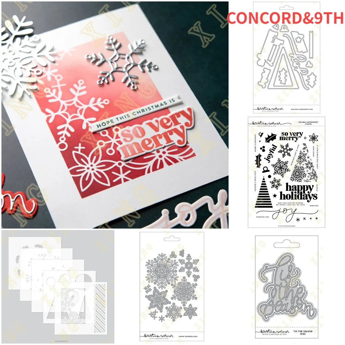 

Happy Holiday Werner Tis the Season Christmas Cutting Dies Stamps Stencil Die Cut For DIY Scrapbooking Album Paper Card Embossin