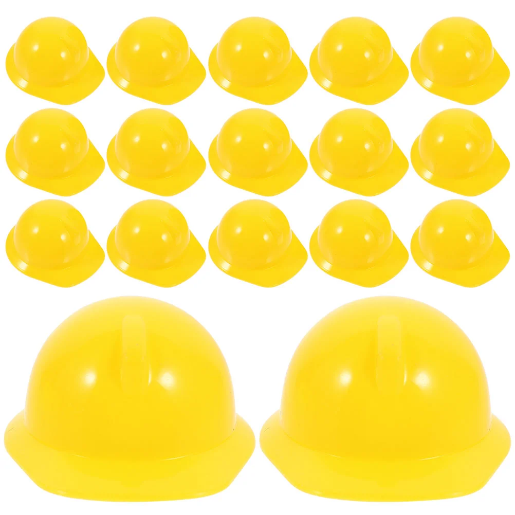 

30 Pcs Mini Construction Hat Chicken Safety Helmets Decor Creative Dollhouse Accessories Plastic Pet Hard