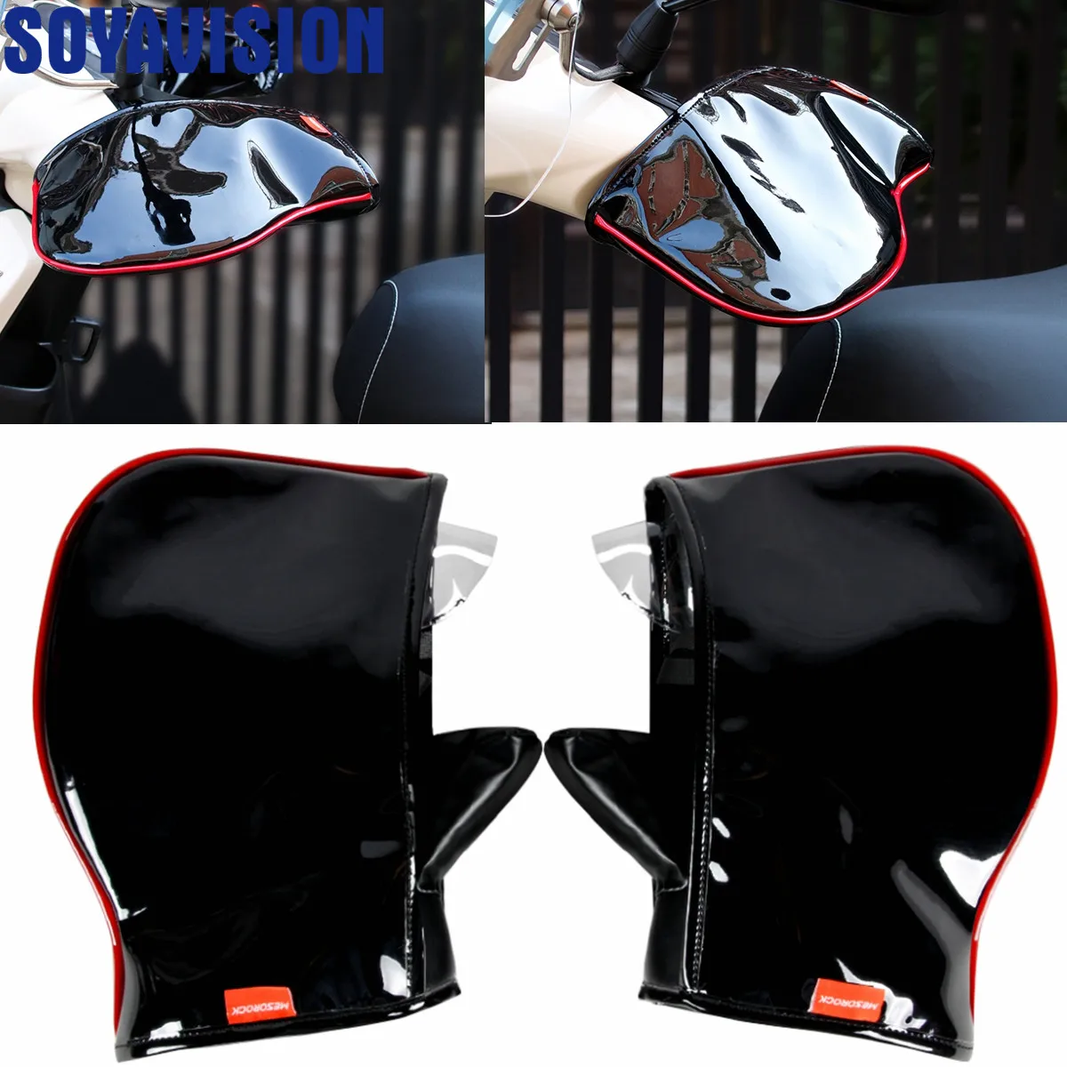 

1Pair Motorcycle Warm Handlebar Cover Winter Electric Vehicles Windshield Gloves Windproof Motorbike Scooter Handlebar Muffs